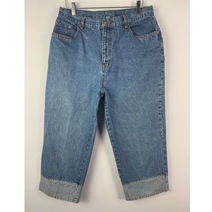 Vintage BILL BLASS Two Tone Capri Jeans 14